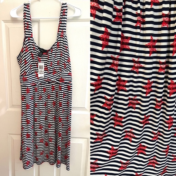 1x 14/16 Style & Co Red White Blue Sleeveless Dress - Picture 4 of 4